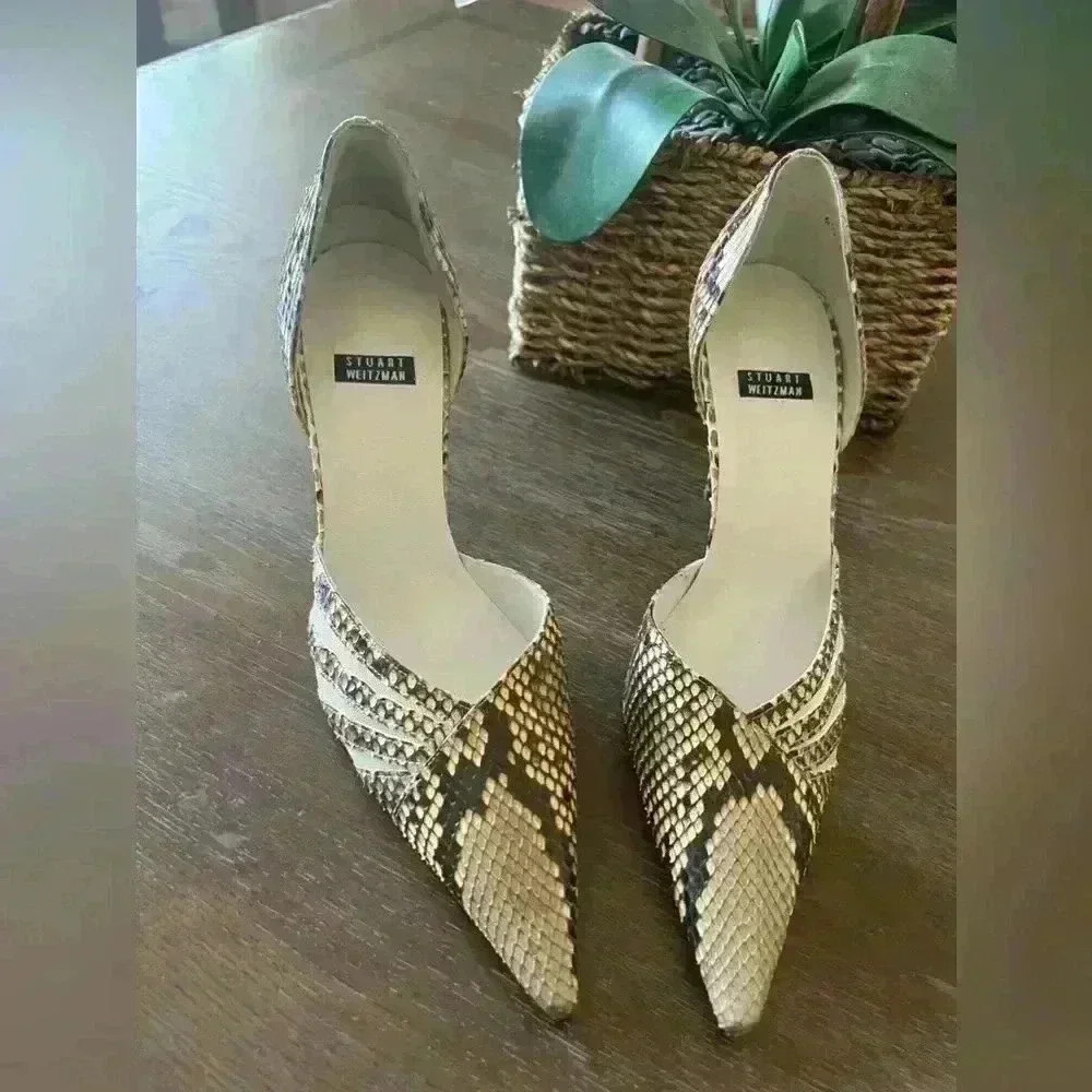 Stuart Weitzman Snakeskin Print Heels - image 2